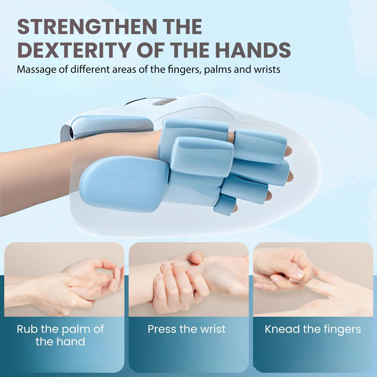 Electric Hand Massager with Heat & Air Compression – 5 Modes, Rechargeable Hand & Finger Massage Machine