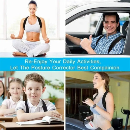 Adjustable Back Posture Corrector – Breathable Shoulder & Back Support Belt for Men & Women