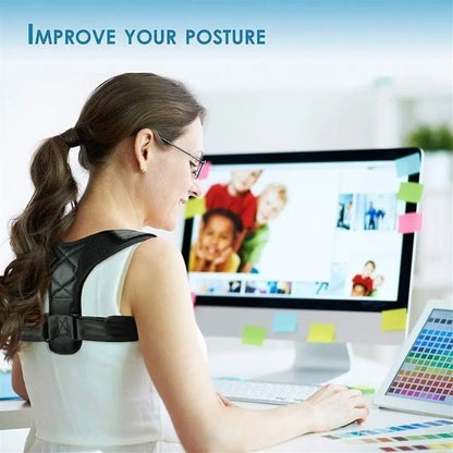 Adjustable Back Posture Corrector – Breathable Shoulder & Back Support Belt for Men & Women