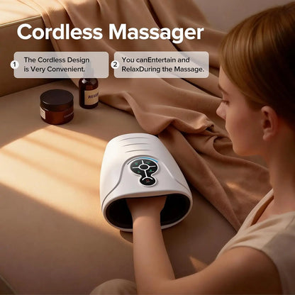 LINGTENG Electric Hand Massager with Heat & Air Compression – Rechargeable Wireless Hand & Finger Massager