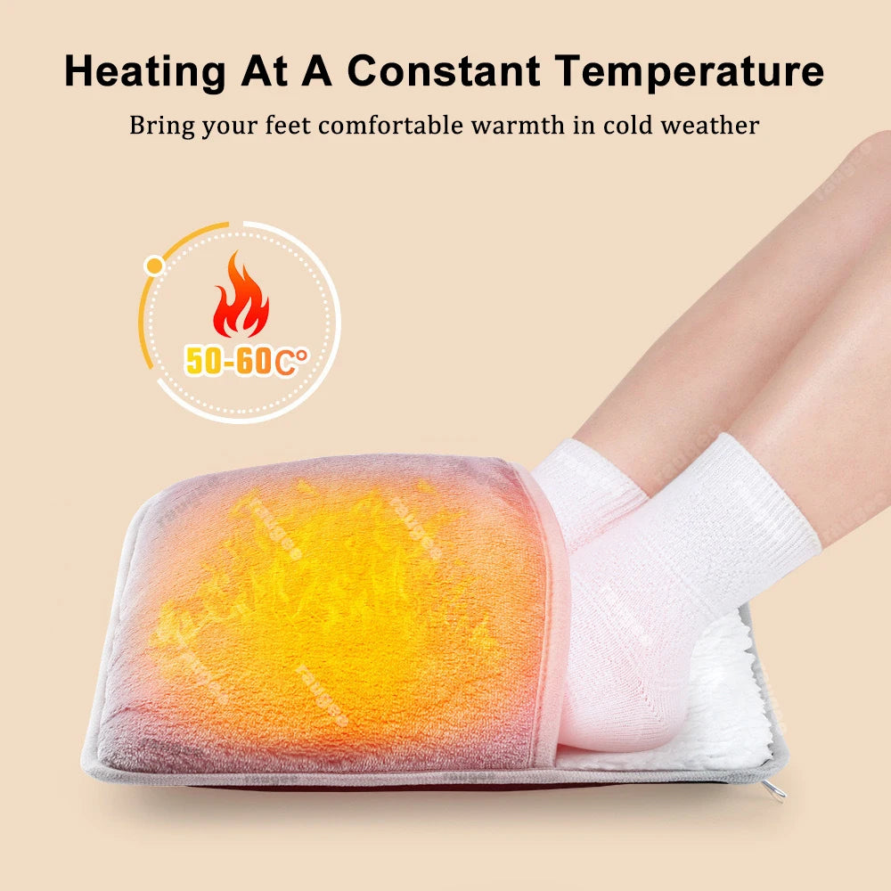USB Electric Foot Warmer – Soft Plush Heated Foot Heating Pad, Portable Thermal Foot Heater for Home, Office & Bedroom