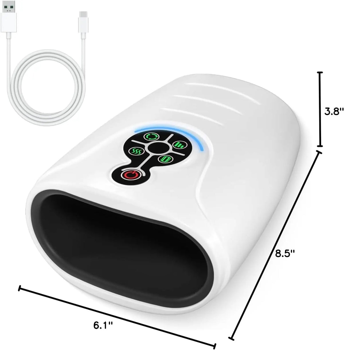 LINGTENG Electric Hand Massager with Heat & Air Compression – Rechargeable Wireless Hand & Finger Massager